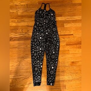 Zumba Fitness Black and Silver Graphic Jumpsuit